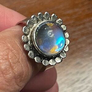 Silver Opal/Moonstone Ring